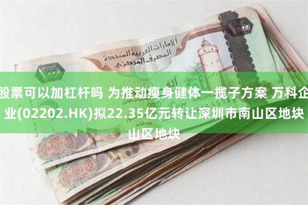 股票可以加杠杆吗 为推动瘦身健体一揽子方案 万科企业(02202.HK)拟22.35亿元转让深圳市南山区地块