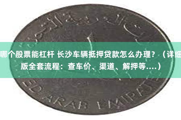 哪个股票能杠杆 长沙车辆抵押贷款怎么办理？（详细版全套流程：查车价、渠道、解押等....）