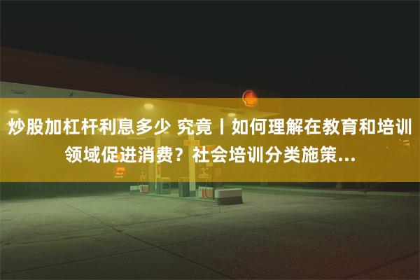 炒股加杠杆利息多少 究竟丨如何理解在教育和培训领域促进消费？社会培训分类施策...