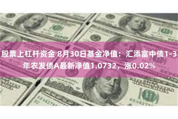 股票上杠杆资金 8月30日基金净值：汇添富中债1-3年农发债A最新净值1.0732，涨0.02%