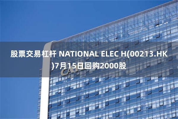 股票交易杠杆 NATIONAL ELEC H(00213.HK)7月15日回购2000股